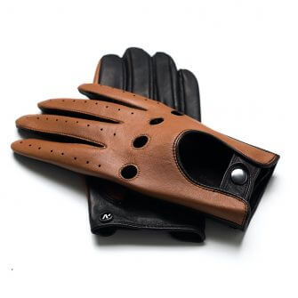 napoDRIVE (brown/camel) - Men’s driving gloves without lining made of lamb nappa leather