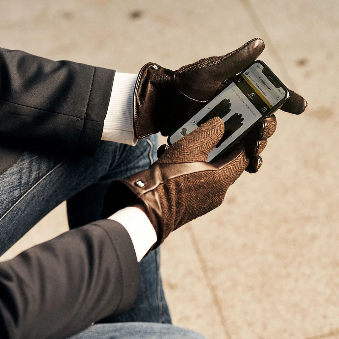 Brown gloves for men