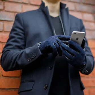Dark blue gloves for men napoWOOL