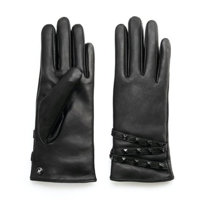 napoSTUD (black) - Women’s gloves with lining made of lamb nappa leather #2