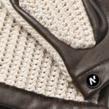 napoCROCHET (brown/beige) - Men’s driving gloves without lining made of lamb nappa leather #3