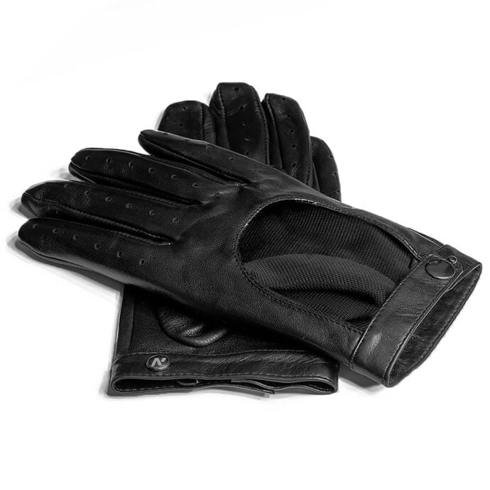 Black driving gloves for women