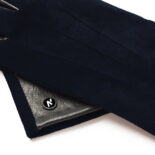 napoROSE (black/dark blue) - Women’s gloves with lining made of lamb nappa leather #3