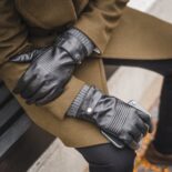 men's touch gloves with grey sleeves