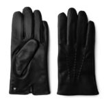 gants en cuir noir tactile