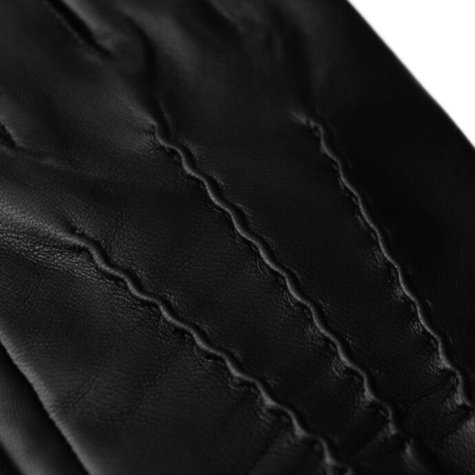 gants en cuir noir tactile