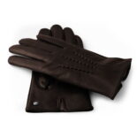 gants en cuir brun