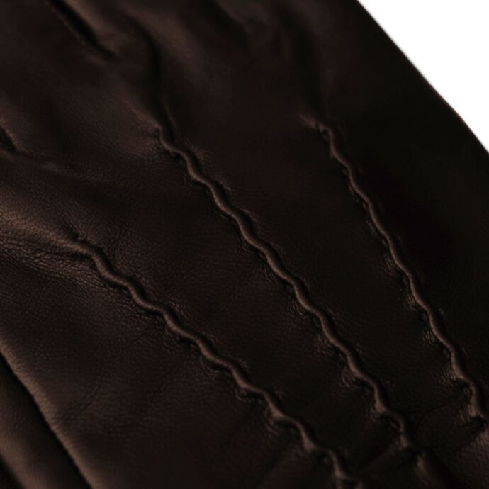 gants en cuir brun