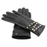 gants noirs pour femmes avec clous