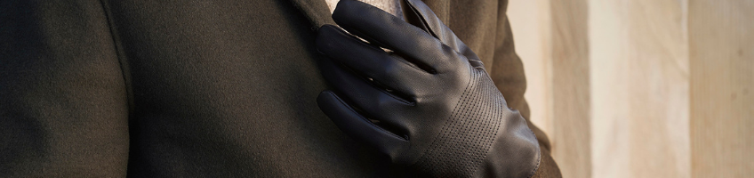 gants noirs pour hommes en cuir écologique