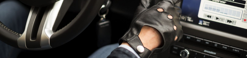 gants de voiture noirs pour hommes