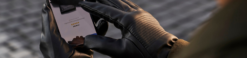 gants noirs pour hommes en cuir écologique