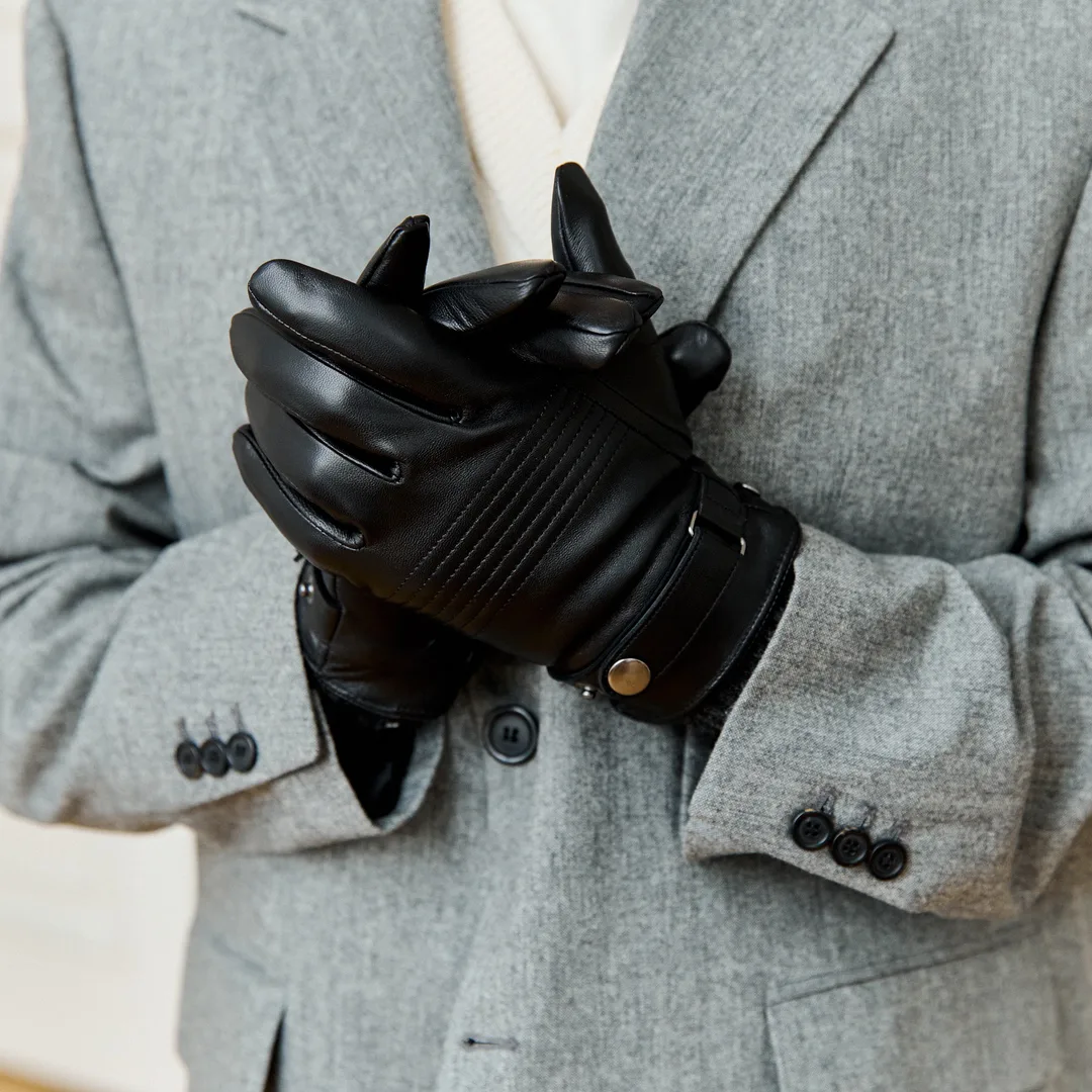 gants noirs pour hommes