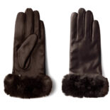 gants bruns avec fourrure