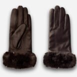 gants marron pour femme avec fourrure