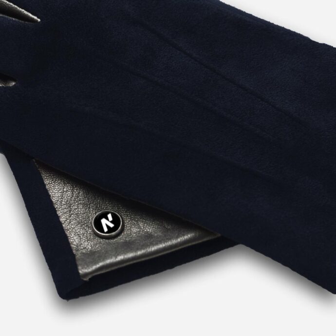gants en daim bleu marine