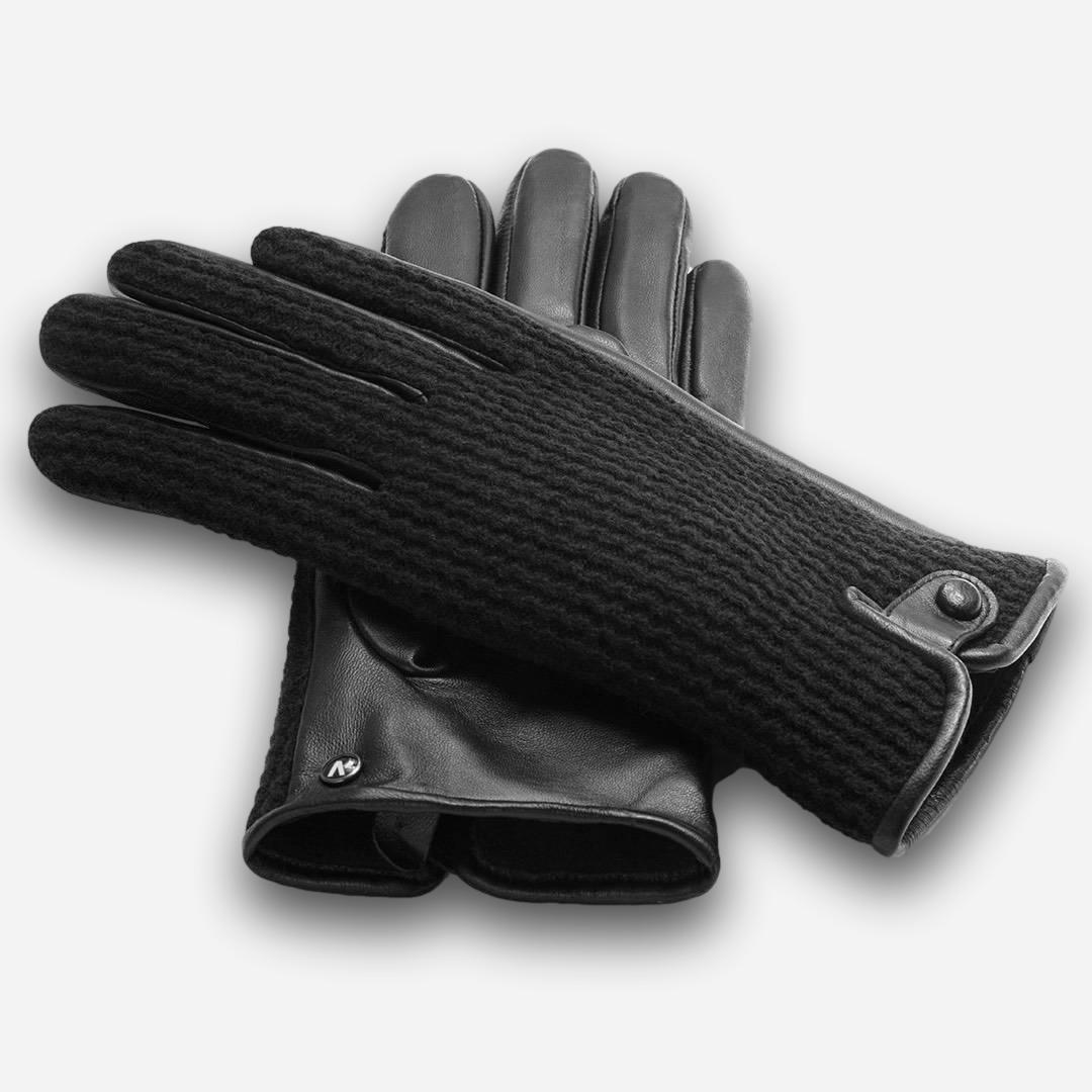 gants en laine noir pour hommes