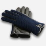 gants en laine pour hommes en bleu marine