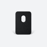 Porte-cartes en cuir noir pour iPhone