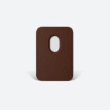 Porte-cartes en cuir marron pour iPhone