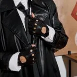 gants sans doigts pour femmes noirs