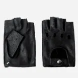 mitaines noires pour femmes avec fermoir