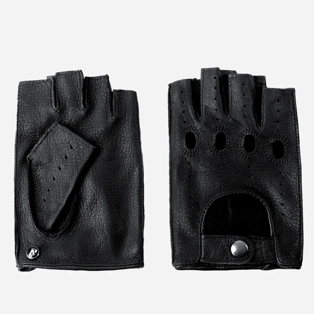 mitaines noires pour femmes avec fermoir