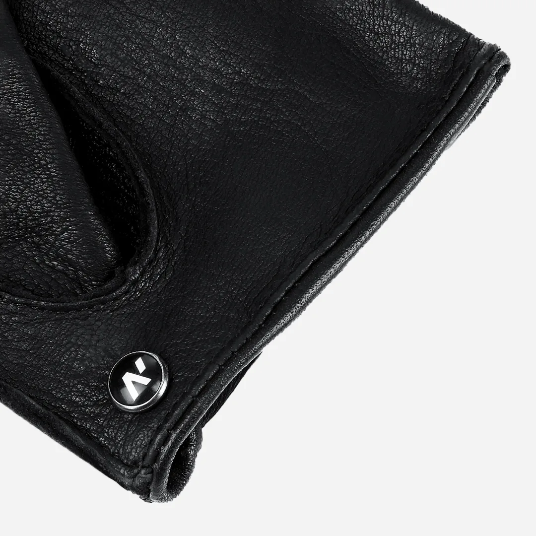 gants en laine gris pour hommes avec fermoir