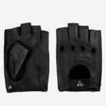 gants sans doigts noirs pour hommes avec fermoir