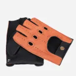 Gants sans doigts marron clair pour hommes avec fermoir