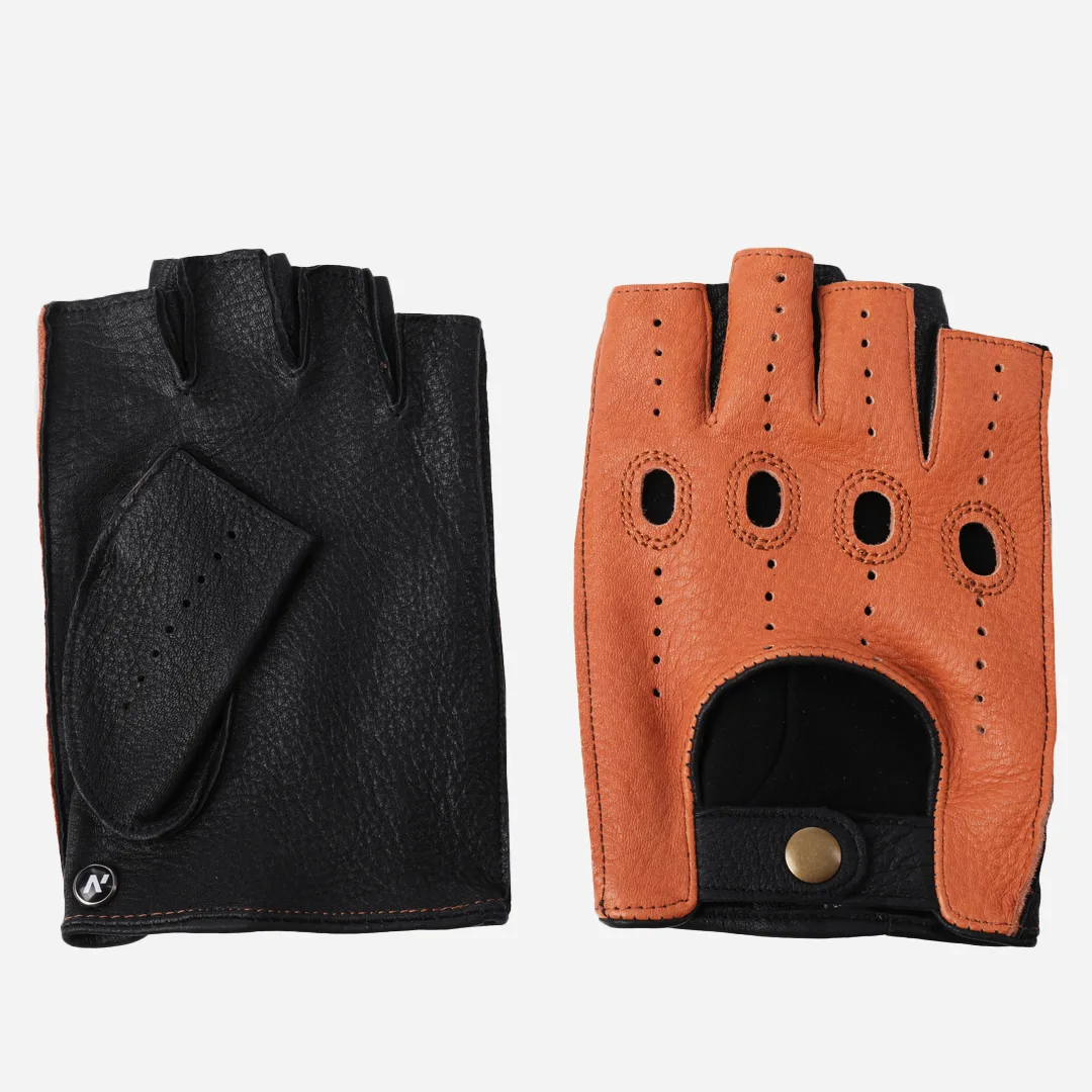 Gants sans doigts marron clair
