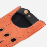 Gants sans doigts marron clair pour hommes avec fermoir