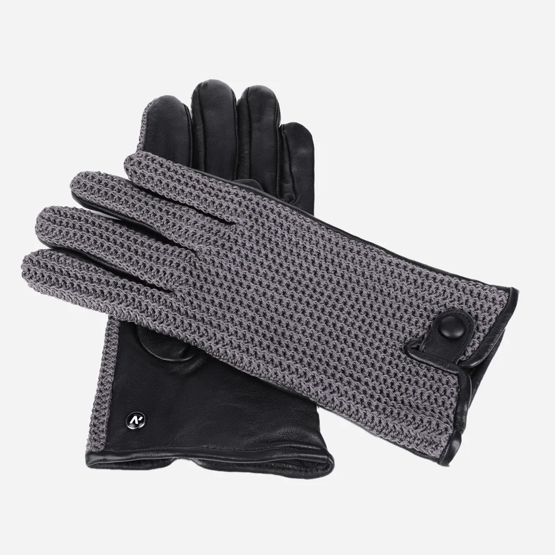 gants en laine gris pour hommes