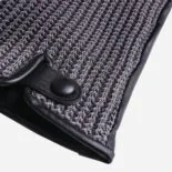 gants en laine gris pour hommes avec fermoir