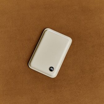 porte-cartes beige pour iPhone